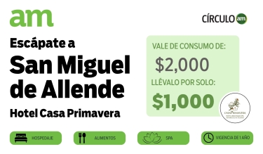 Hotel Casa Primavera | Vale de Consumo de $2,000 por solo $1,000