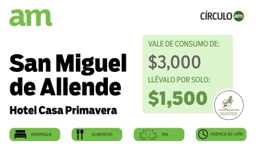 Hotel Casa Primavera | Vale de Consumo de $3,000 por solo $1,500